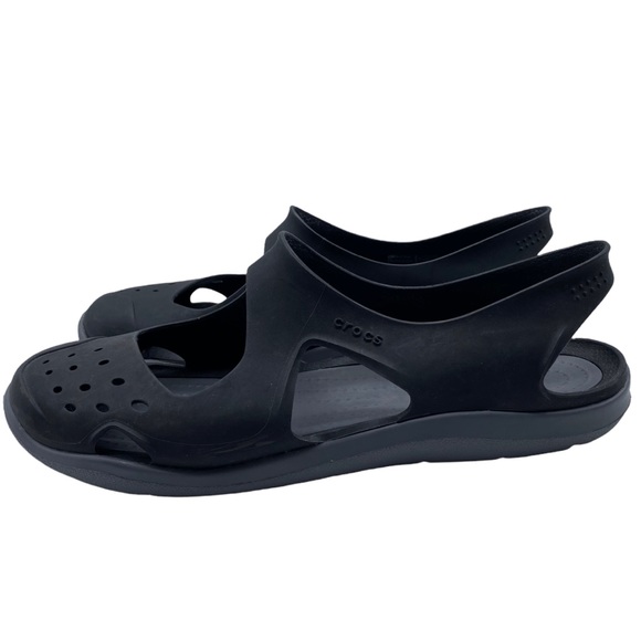 Crocs Swiftwater Wave Black Shoe Size 6 - Picture 2 of 10